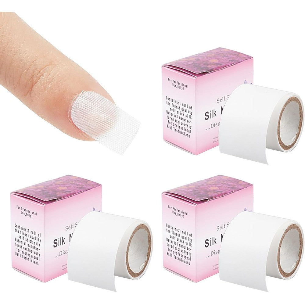 Niceneeded silk nail wrap set front view of 3 rolls