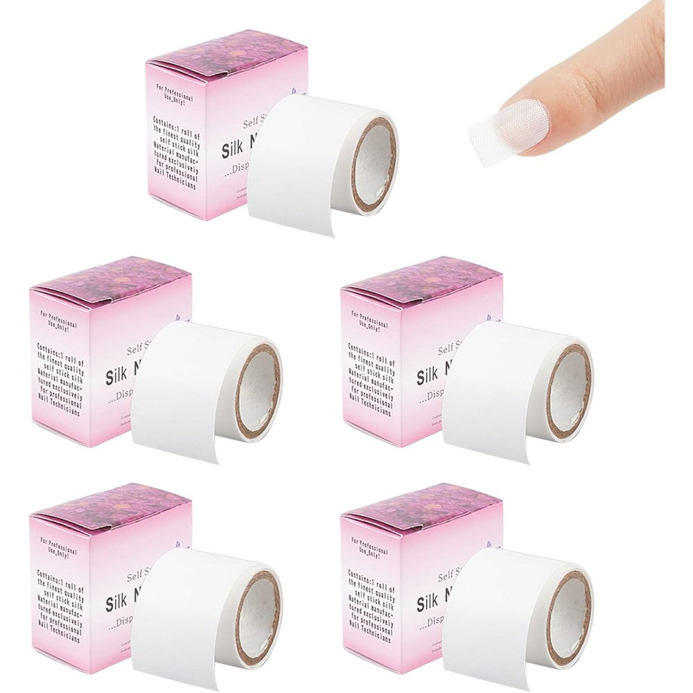 Niceneeded 5 rolls self adhesive silk nail wrap set front view
