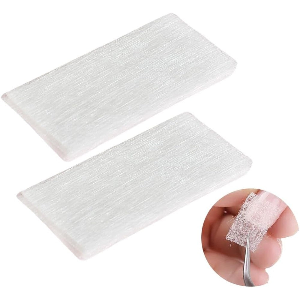 Zgluzp 20Pcs white fiberglass nail extension wraps front view