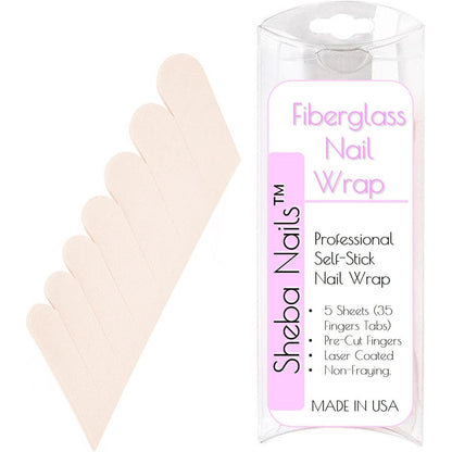 Sheba Nails fiberglass nail wrap pink 35 finger tabs front view