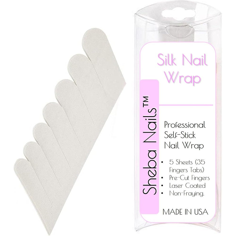 Sheba Nails Official Brand Silk Nail Wrap White front view packaging