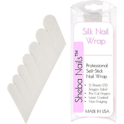 Sheba Nails Official Brand Silk Nail Wrap White front view packaging