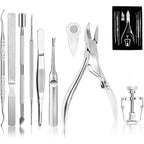 Dualeco 9-piece professional ingrown toenail tool kit front view