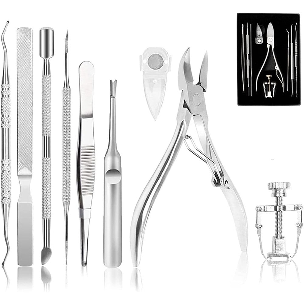 Dualeco 9-piece professional ingrown toenail tool kit front view