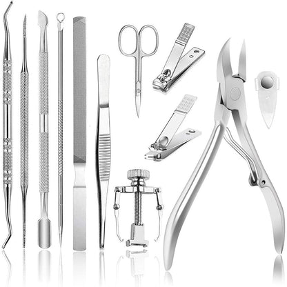 Jtieo 12-piece ingrown toenail treatment pedicure kit front view