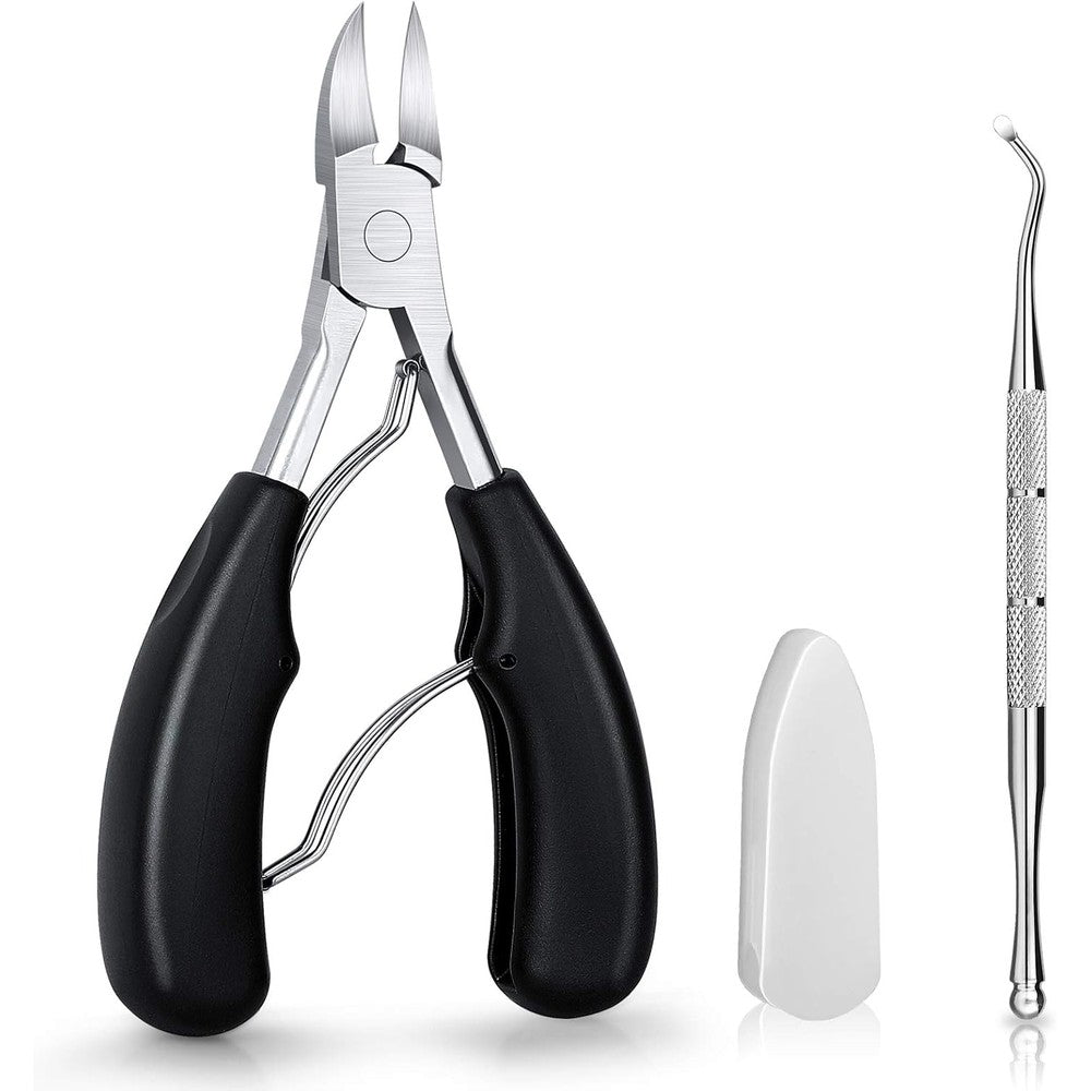 Gleevia Medical Grade Toenail Clipper Heavy Duty Stainless Steel Trimmer For Thick Or Ingrown Nails Black - Image 1