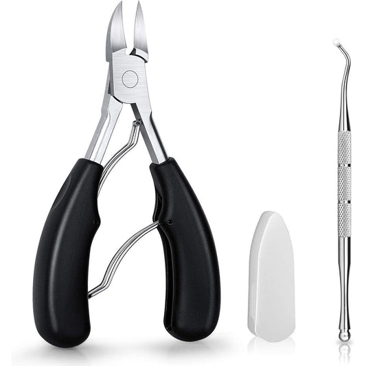 Gleevia Medical Grade Toenail Clipper Heavy Duty Stainless Steel Trimmer For Thick Or Ingrown Nails Black - Image 1