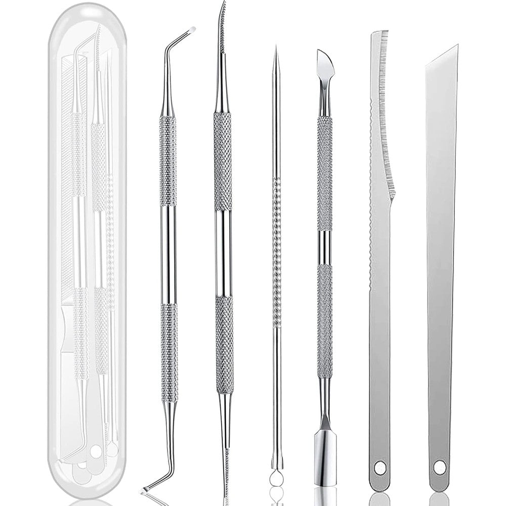 Geounzay 7 piece ingrown toenail pedicure tool kit front view