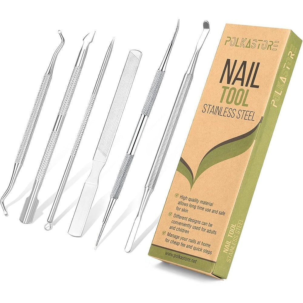 KuanStore 6 piece ingrown toenail tool kit front view