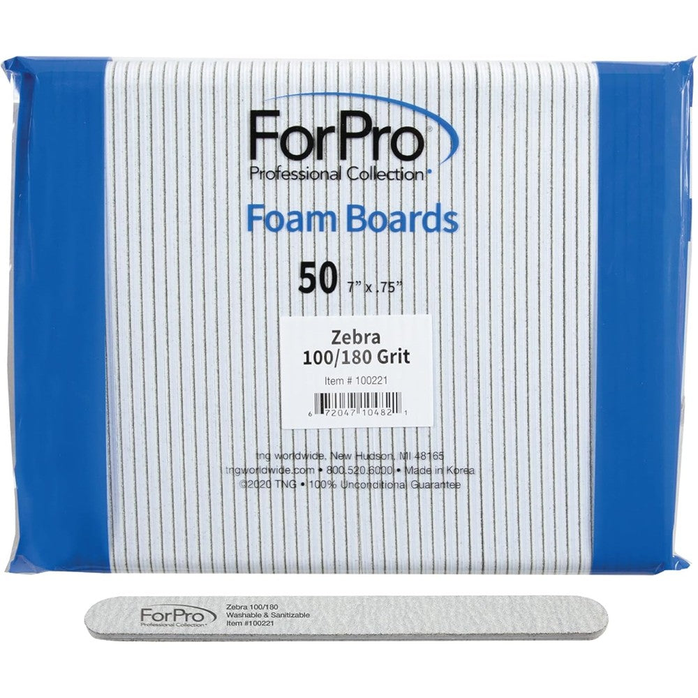 ForPro Professional Collection Zebra Foam Board nail files pack front view