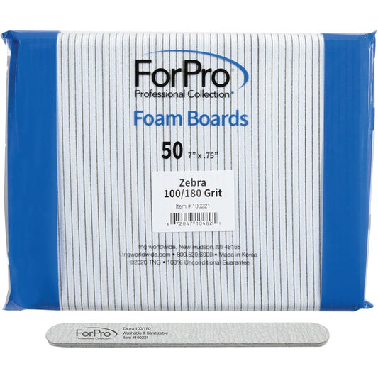 ForPro Professional Collection Zebra Foam Board nail files pack front view