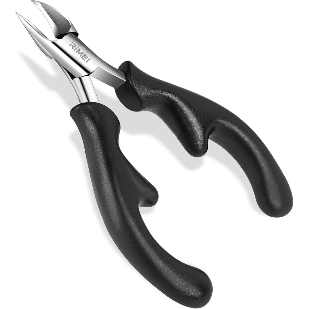 Rimei professional toenail clipper front view with curved stainless steel blade