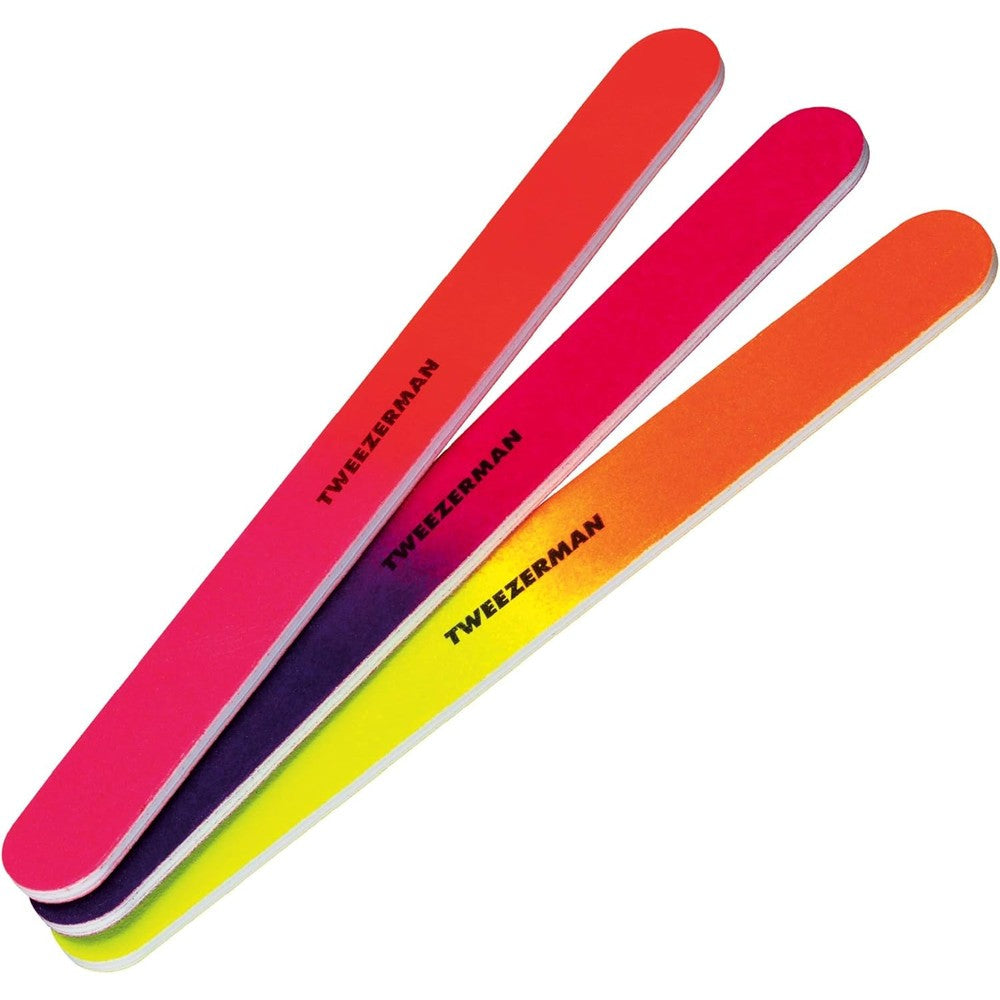 Tweezerman Neon Hot Nail Files professional set front view