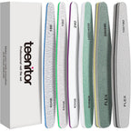Teenitor 6 piece professional nail file and buffer kit front view
