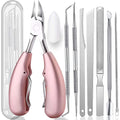 Gleevia 10-piece professional toenail clipper kit in pink