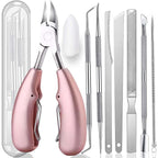 Gleevia 10-piece professional toenail clipper kit in pink
