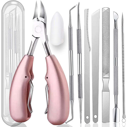Gleevia 10-piece professional toenail clipper kit in pink