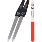 3 Swords Germany sapphire metal nail file set with 3-way buffer front view
