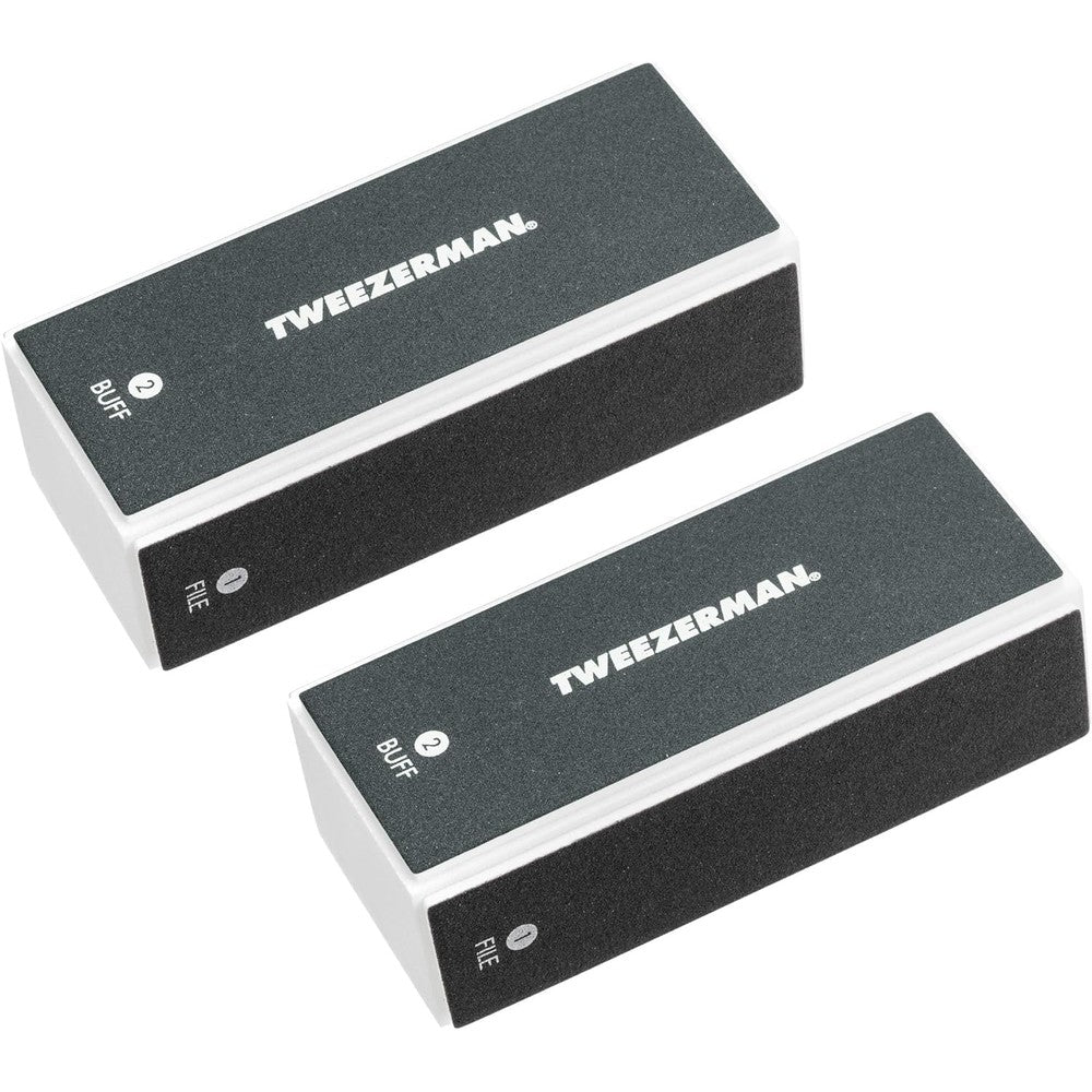 Tweezerman Black Nail Buff 2 Pack front view professional manicure tool