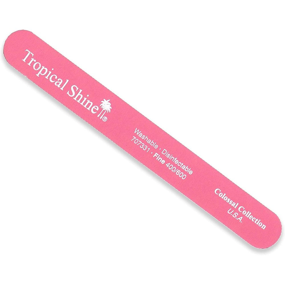 Tropical Shine Colossal Pink Nail File front view for professional manicure
