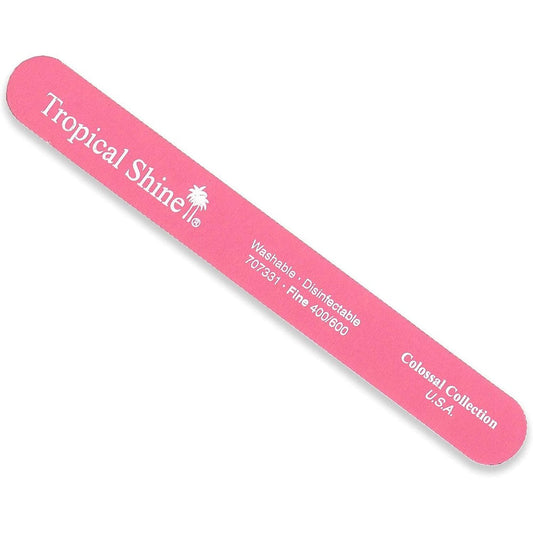 Tropical Shine Colossal Pink Nail File front view for professional manicure