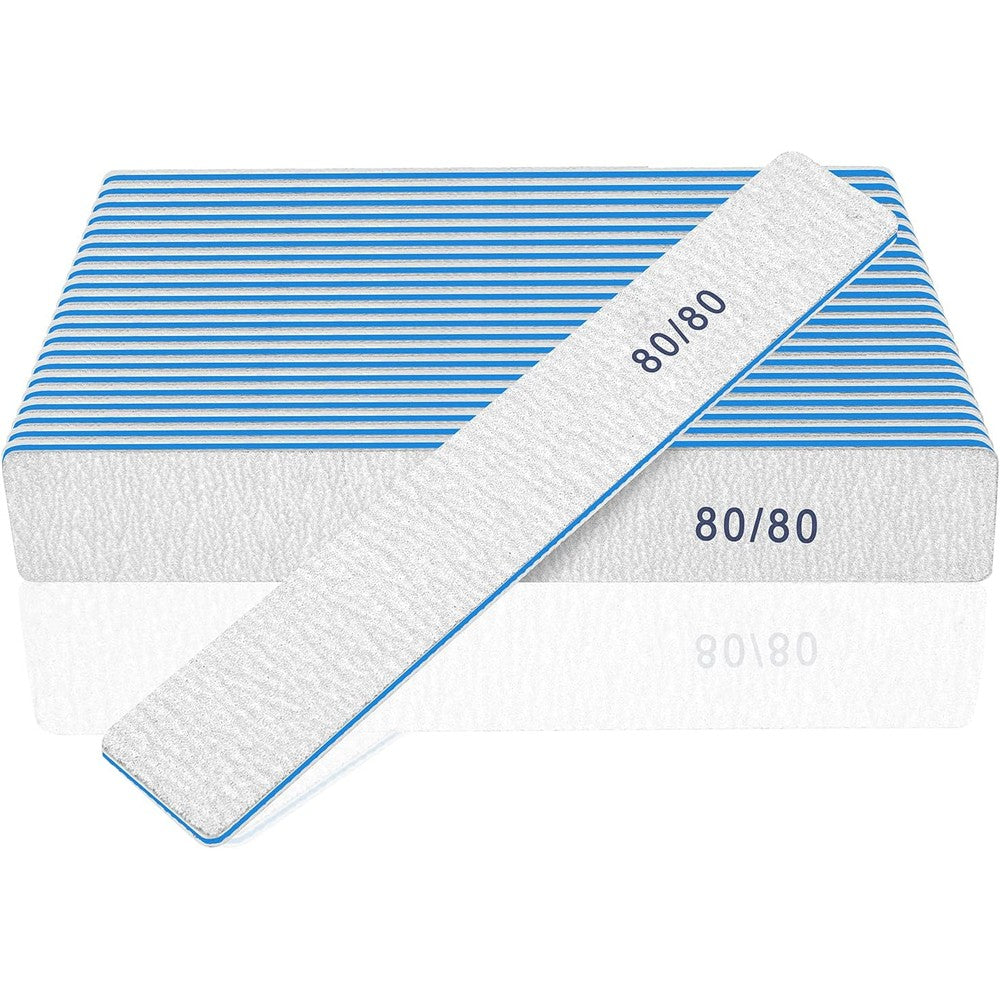 Bleswin professional 80/80 grit nail files blue pack of 12
