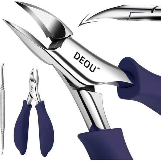 DEOU Podiatrist Toenail Clippers front view in dark blue