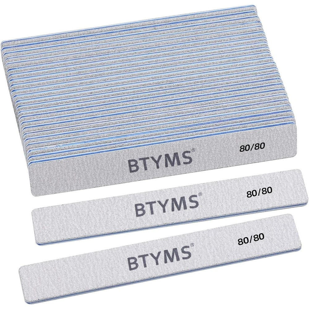 Btyms 80/80 grit professional emery boards 25 count front view