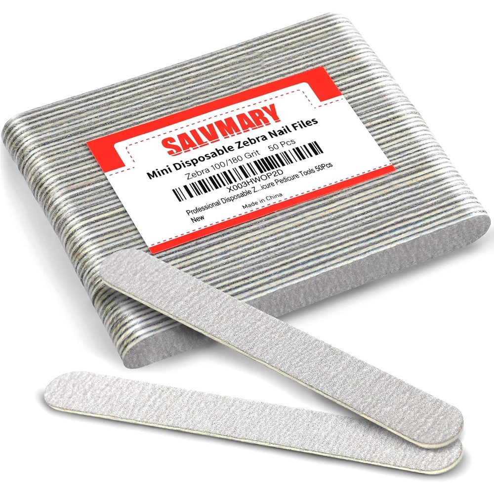 Salvmary professional disposable zebra nail files front packaging view