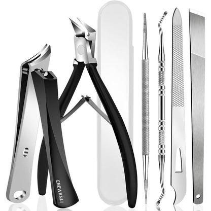 EBEWANLI 6PCS stainless steel ingrown toenail removal kit front view