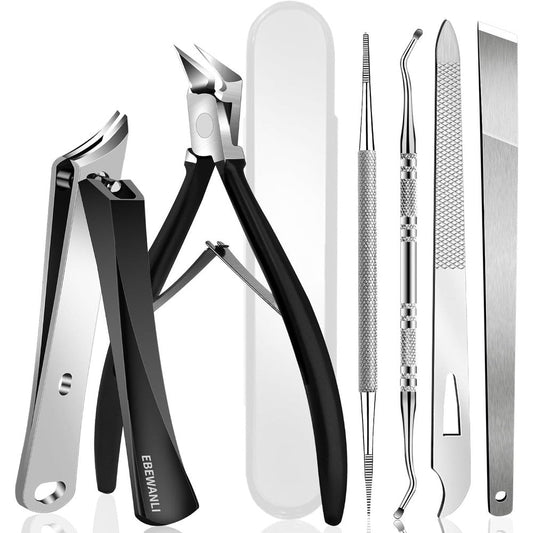 EBEWANLI 6PCS stainless steel ingrown toenail removal kit front view