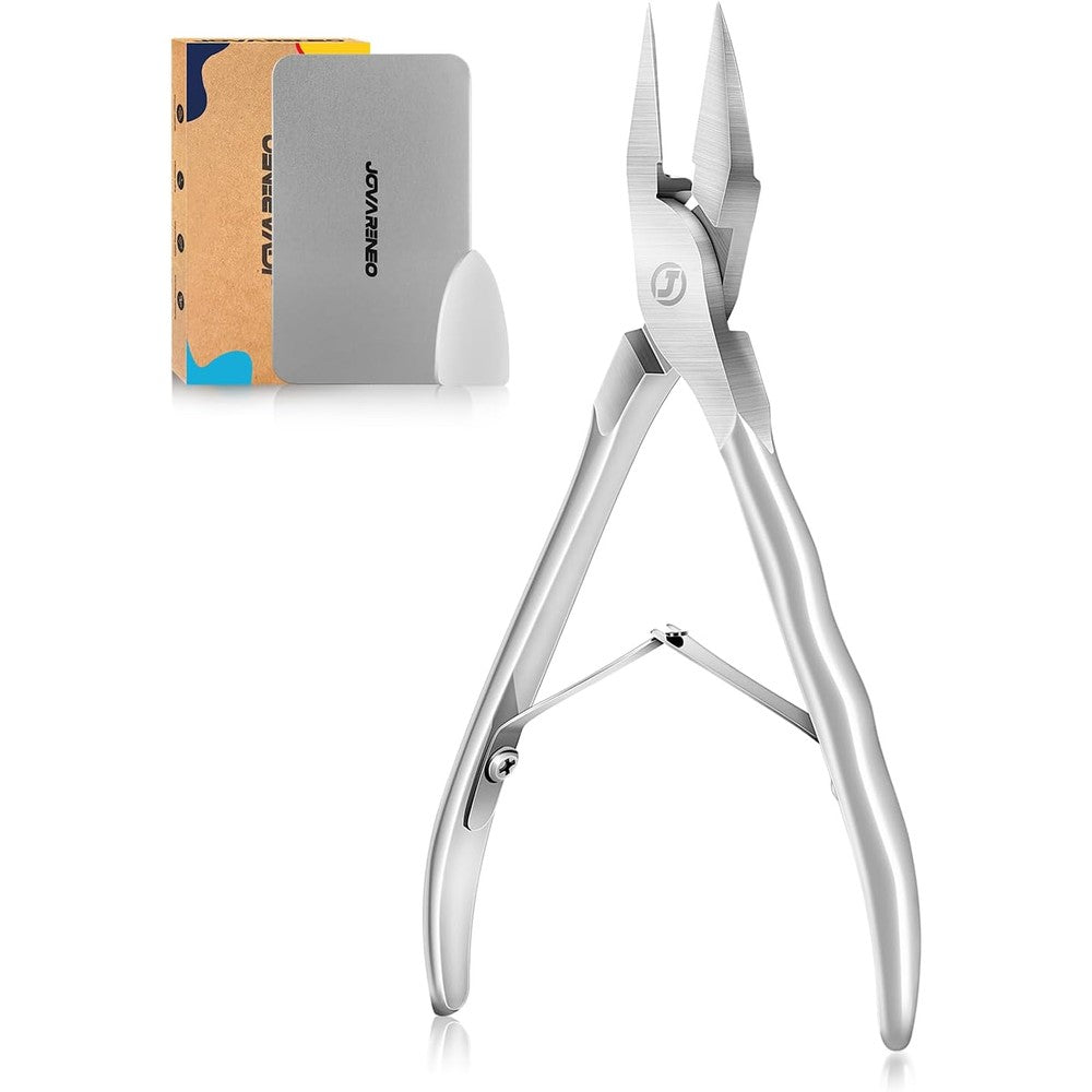 FERYES straight blade ingrown toenail clippers front view displaying precision stainless steel nippers