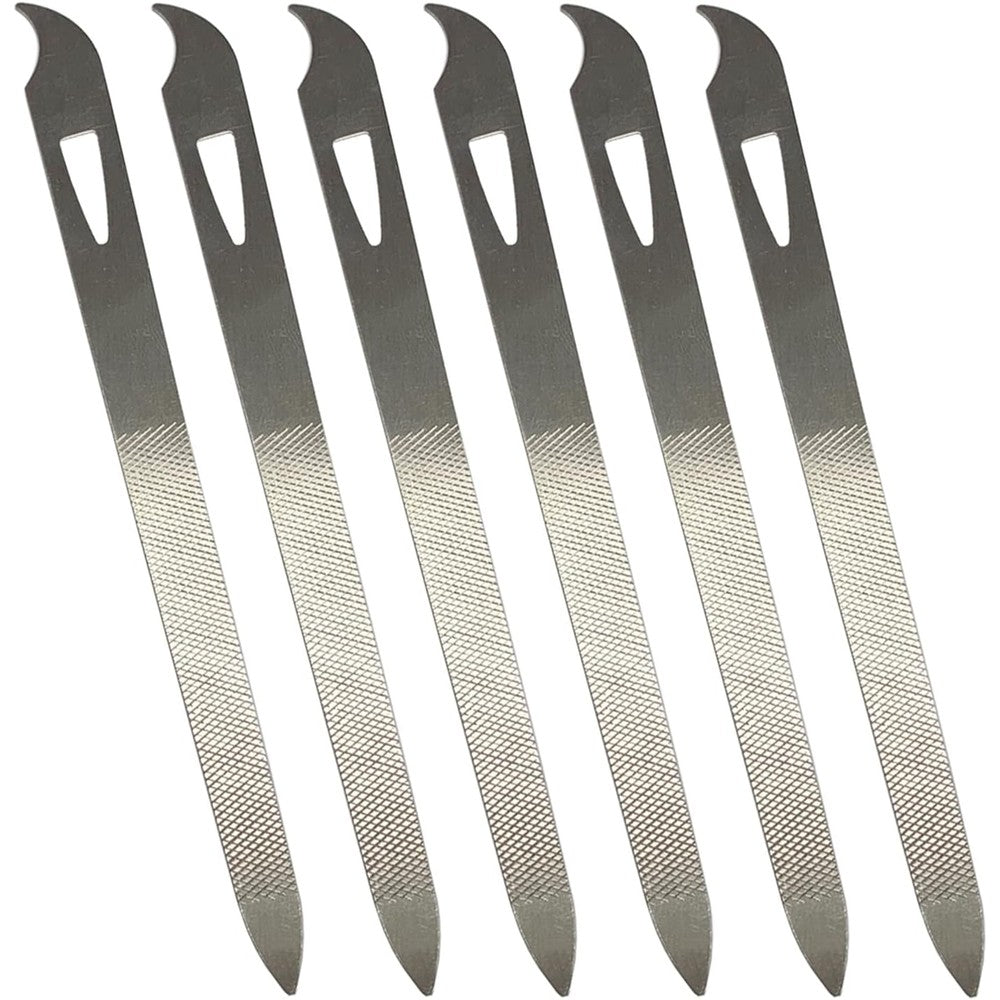 AhaTopia stainless steel nail files 6 pack front view