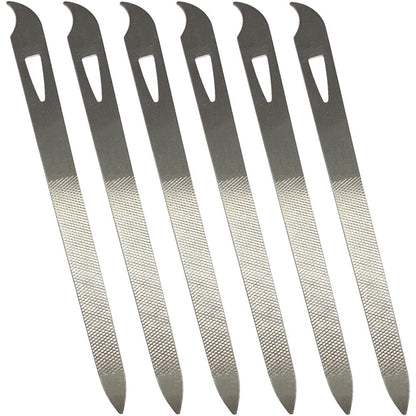AhaTopia stainless steel nail files 6 pack front view