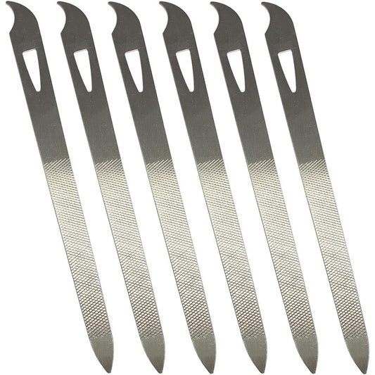 AhaTopia stainless steel nail files 6 pack front view