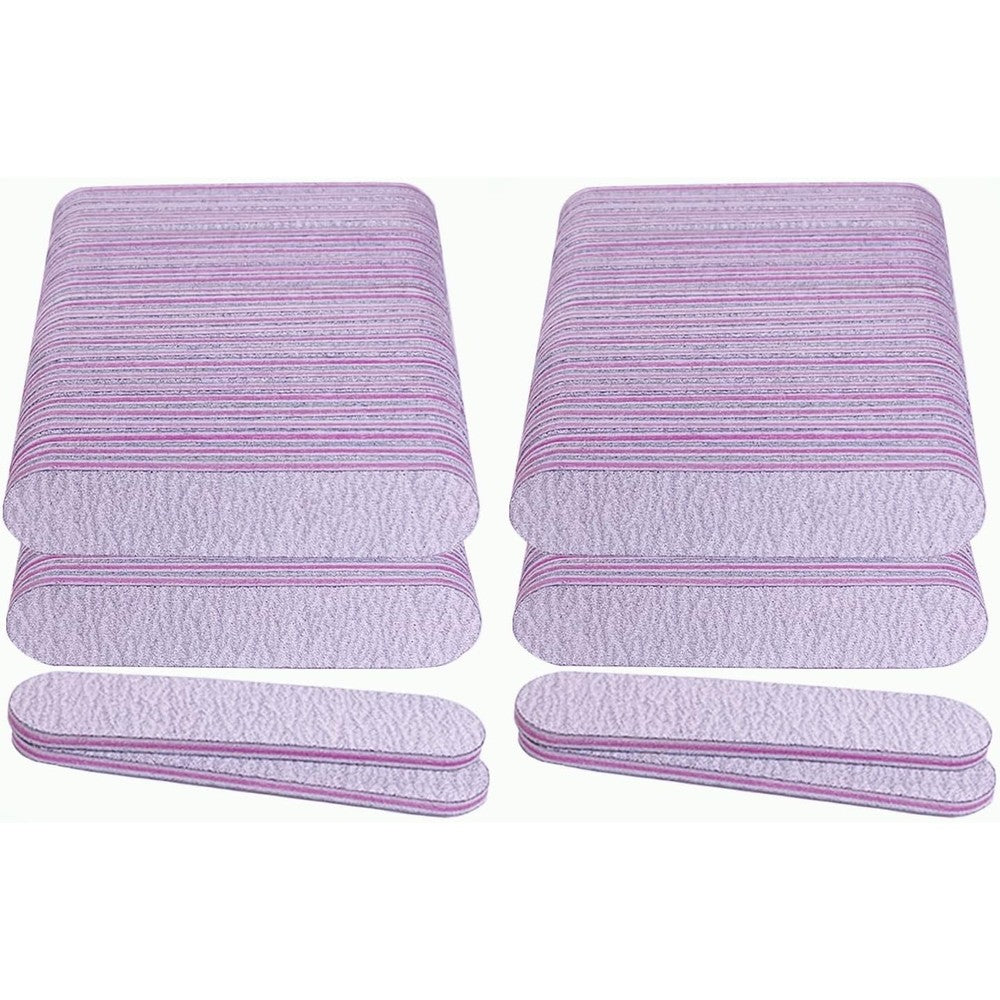 AhaTopia 100 pack professional emery board nail files front view