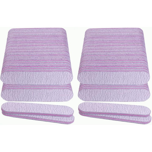 AhaTopia 100 pack professional emery board nail files front view