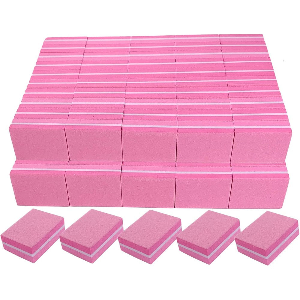 AhaTopia Nail Buffers 100 Pack Mini Buffer Block Nail File For Acrylic And Natural Nails 100/180 Grit Bulk Buffing Blocks For Professional Manicure... - Image 1
