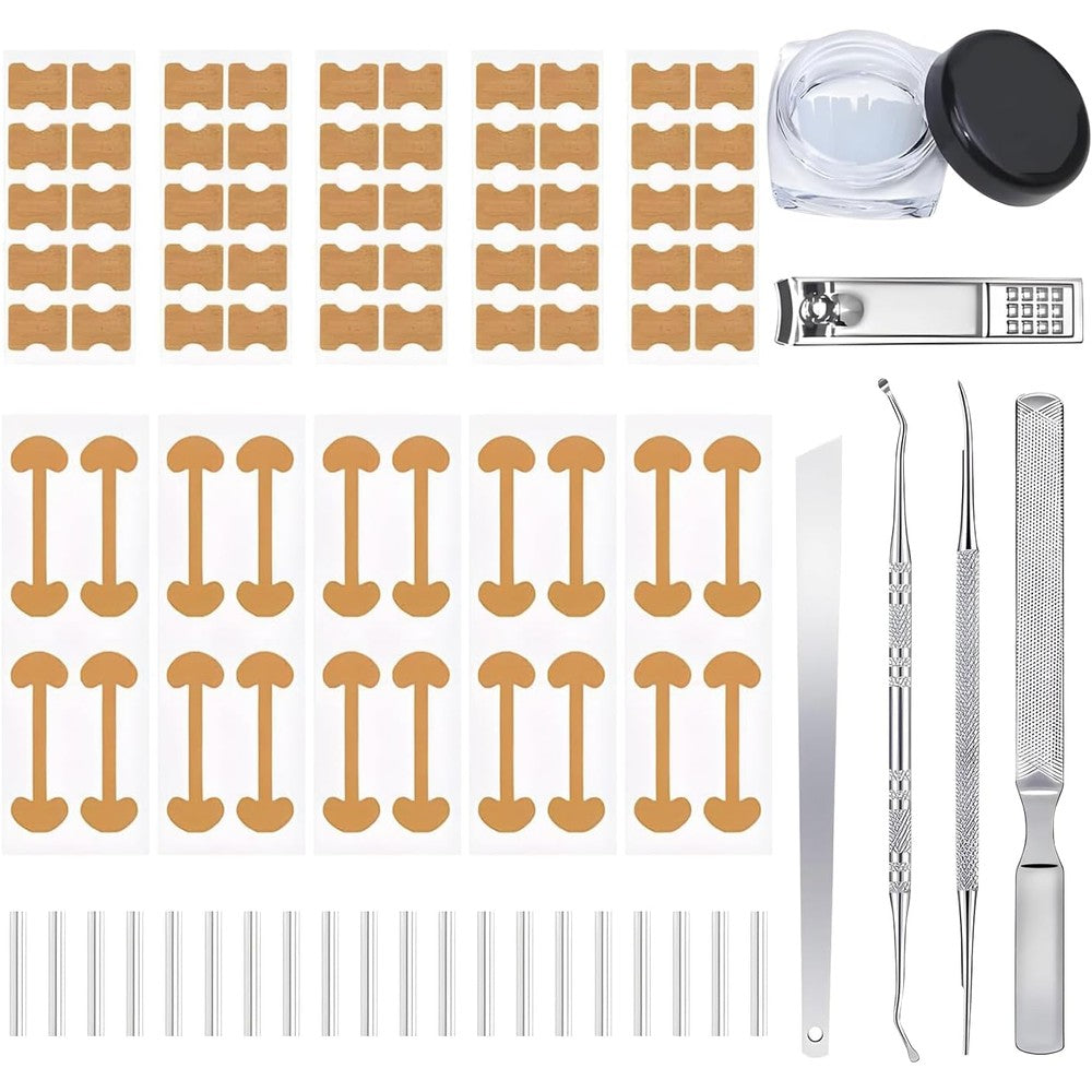 Generic ingrown toenail corrector set front view showing the complete sixteen piece toolkit in its compact storage case