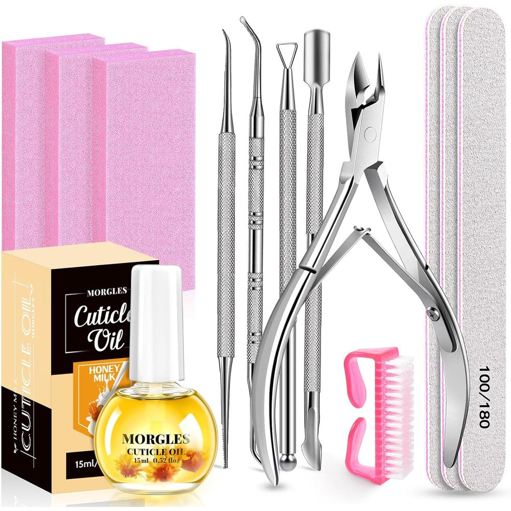 Morgles 13 Piece Manicure Kit front view with packaging