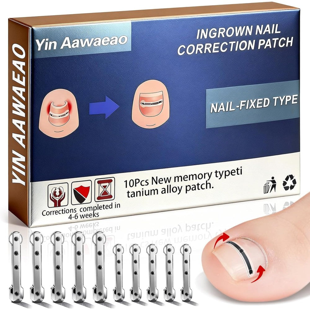 Yin Aawaeao titanium alloy ingrown toenail treatment front view showcasing the complete professional home care kit packaging.