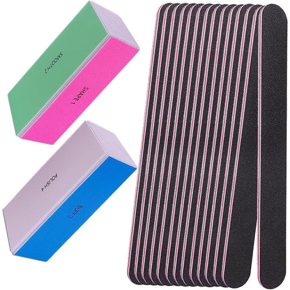 AhaTopia nail file and buffer set front view with 12 pieces
