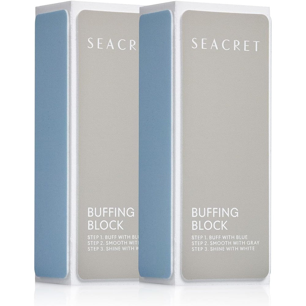 Seacret Minerals Professional 3-Way Nail Buffing Block front view