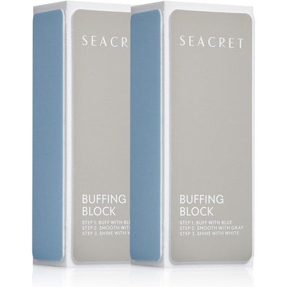 Seacret Minerals Professional 3-Way Nail Buffing Block front view