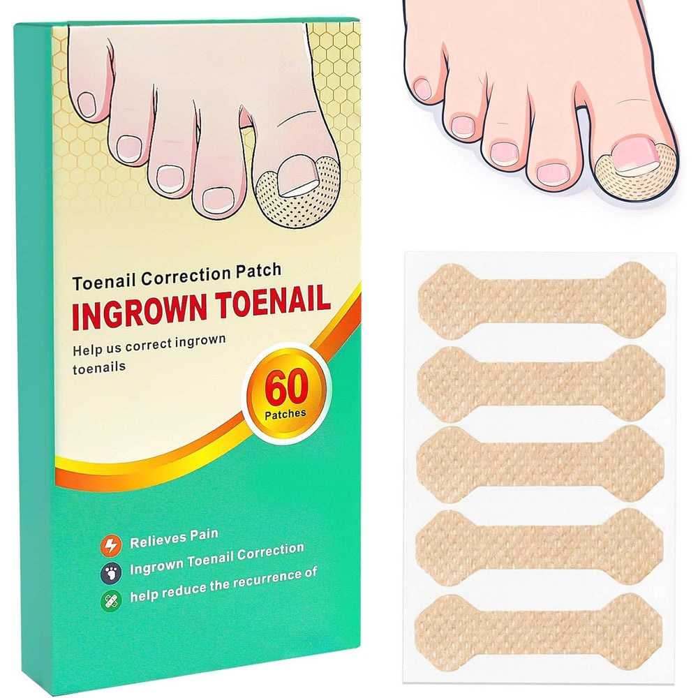 RMISODO ingrown toenail treatment strips front packaging view showing sixty breathable corrector patches.