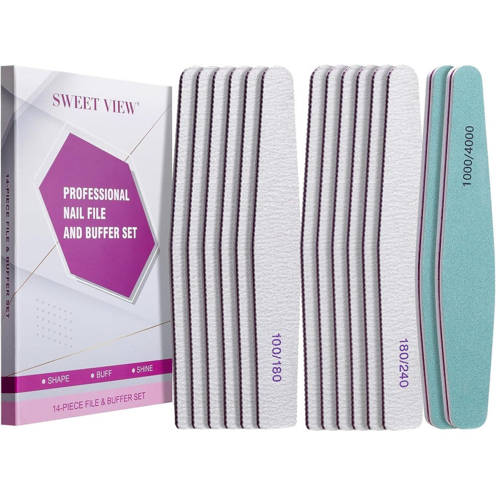 UShe DHome 14 piece nail file and buffer set front view