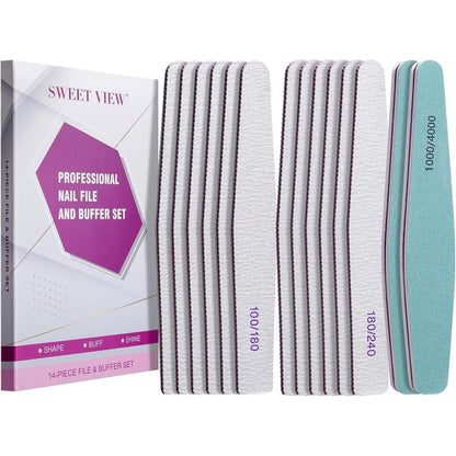 UShe DHome 14 piece nail file and buffer set front view