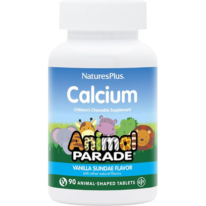 NaturesPlus Animal Parade Calcium 135 Tablets front view bone health supplement.