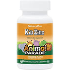NaturesPlus Animal Parade KidZinc Tangerine 90 Lozenges front bottle view for children's immunity.