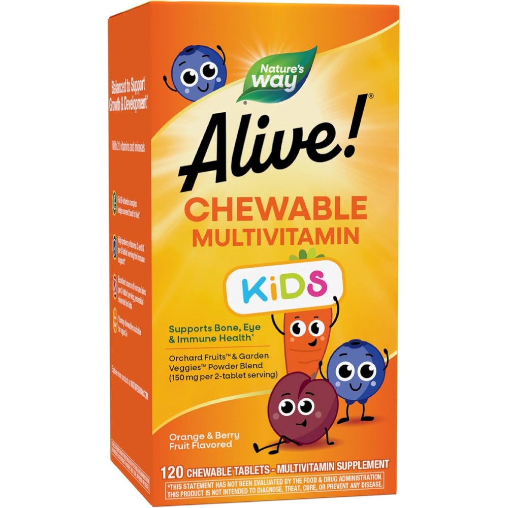 Nature's Way Alive! Children's multi vitamin 120 tablets bottle for immune health